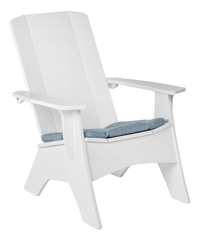 Ledge Lounger Mainstay Adirondack seat cushion — adirondack seat cushion on a white chair