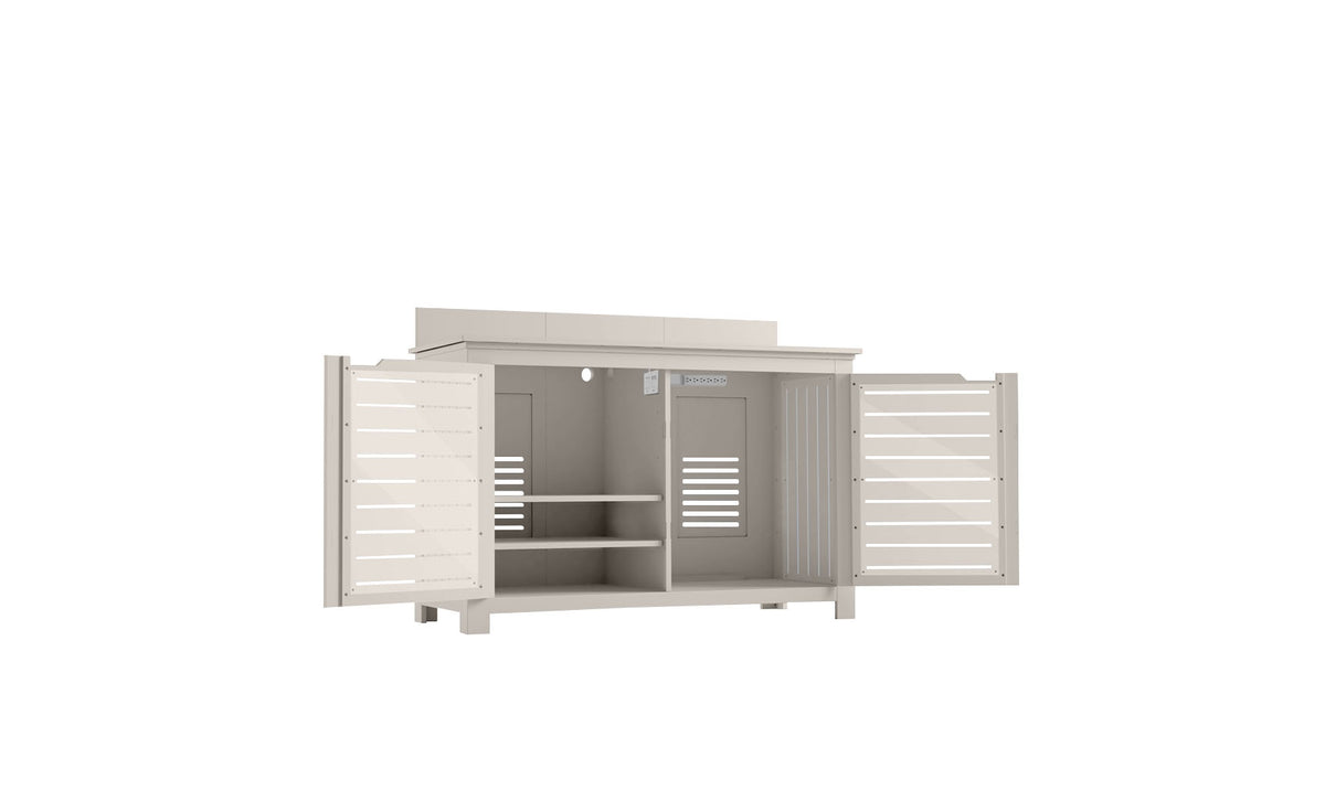 Ledge Lounger Mainstay bar credenza — cloud colourway, front view