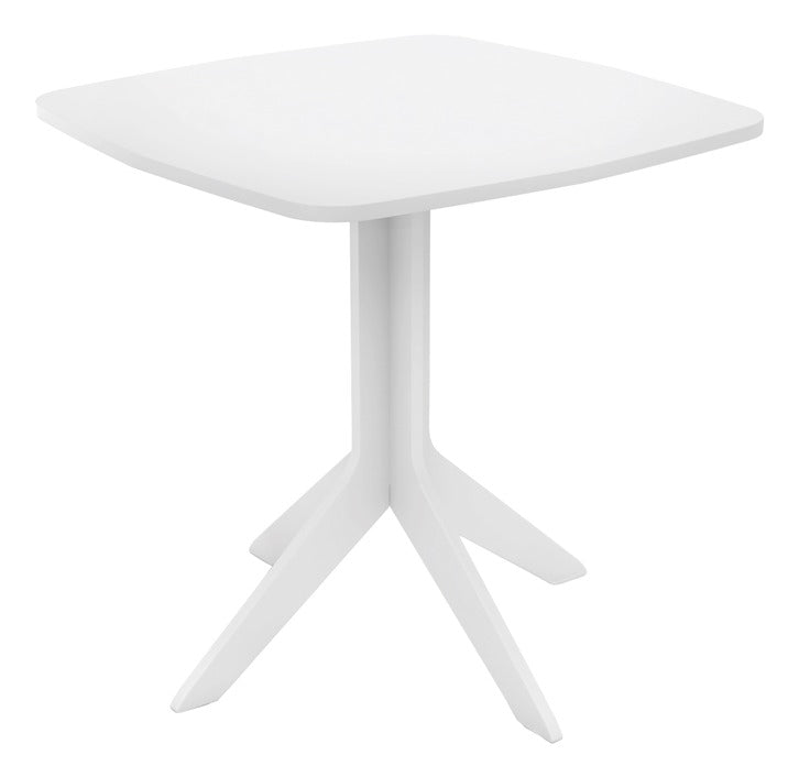 Ledge Lounger Mainstay bistro table — white outdoor bistro table, square top
