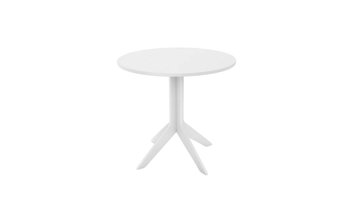 Ledge Lounger Mainstay bistro table — round top, angled view