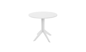 Ledge Lounger Mainstay bistro table — round top, angled view