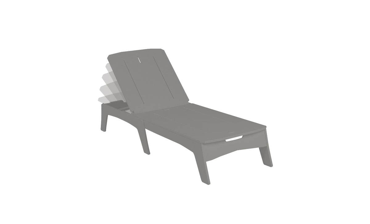 Ledge Lounger Mainstay chaise — gray colourway, angled view