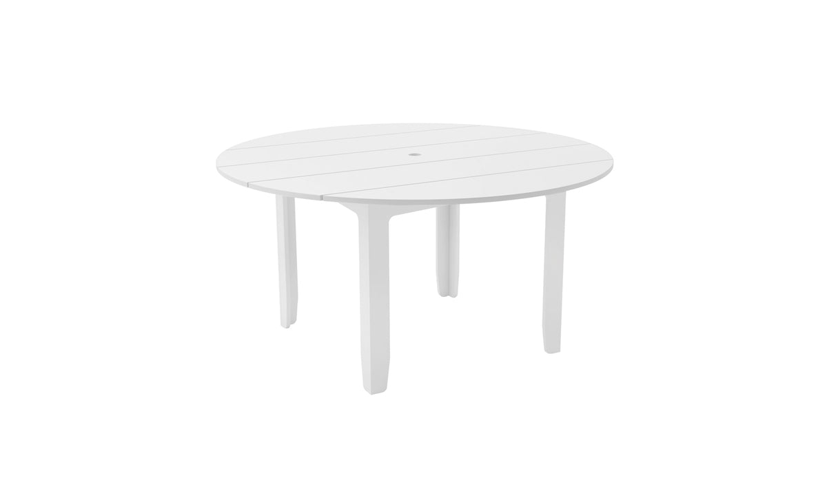 Ledge Lounger Mainstay dining table — round top, angled view