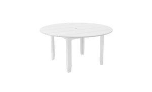 Ledge Lounger Mainstay dining table — round top, angled view