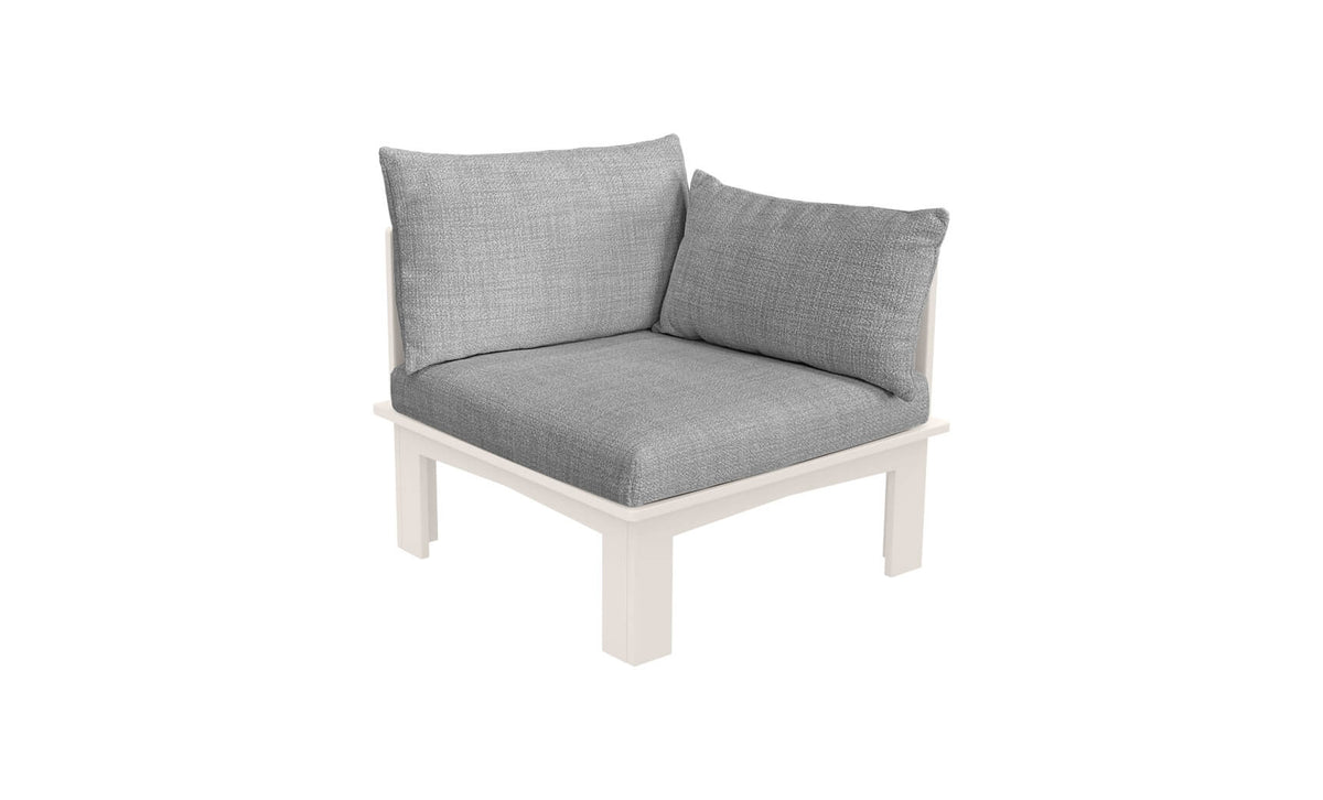 Ledge Lounger Mainstay Sectional Relaxed left arm piece — cloud colourway, angled view