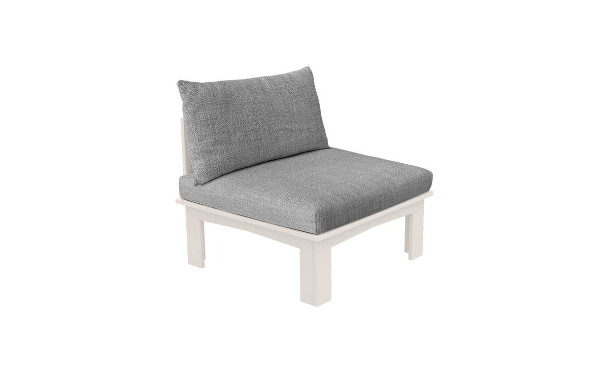 Ledge Lounger Mainstay Sectional Relaxed middle piece — cloud colourway, angled view