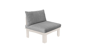 Ledge Lounger Mainstay Sectional Relaxed middle piece — cloud colourway, angled view