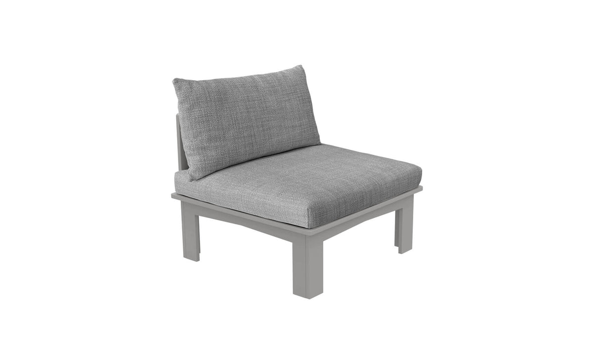 Ledge Lounger Mainstay Sectional Relaxed middle piece — gray colourway, angled view