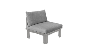 Ledge Lounger Mainstay Sectional Relaxed middle piece — gray colourway, angled view