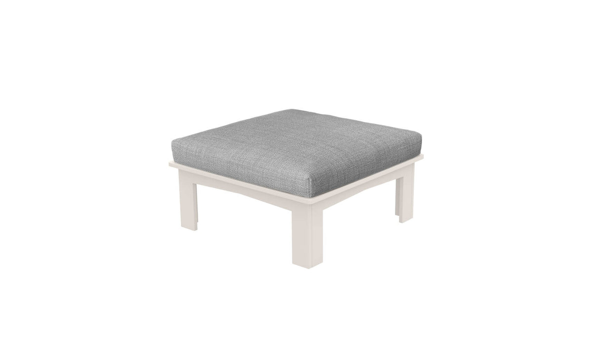 Ledge Lounger Mainstay Sectional Relaxed ottoman — cloud colourway, angled view