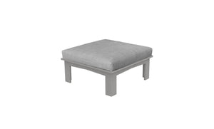Ledge Lounger Mainstay Sectional Relaxed ottoman — gray colourway, angled view