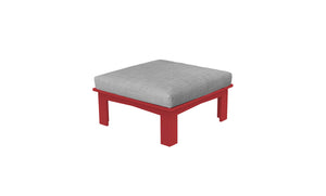 Ledge Lounger Mainstay Sectional Relaxed ottoman — red colourway, angled view