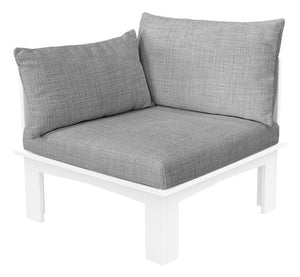 Ledge Lounger Mainstay Sectional Relaxed right arm piece — white relaxed sectional right arm, angled view