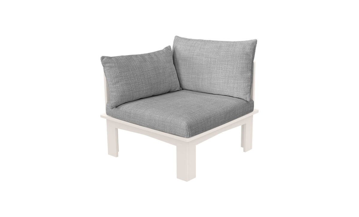 Ledge Lounger Mainstay Sectional Relaxed right arm piece — cloud colourway, angled view