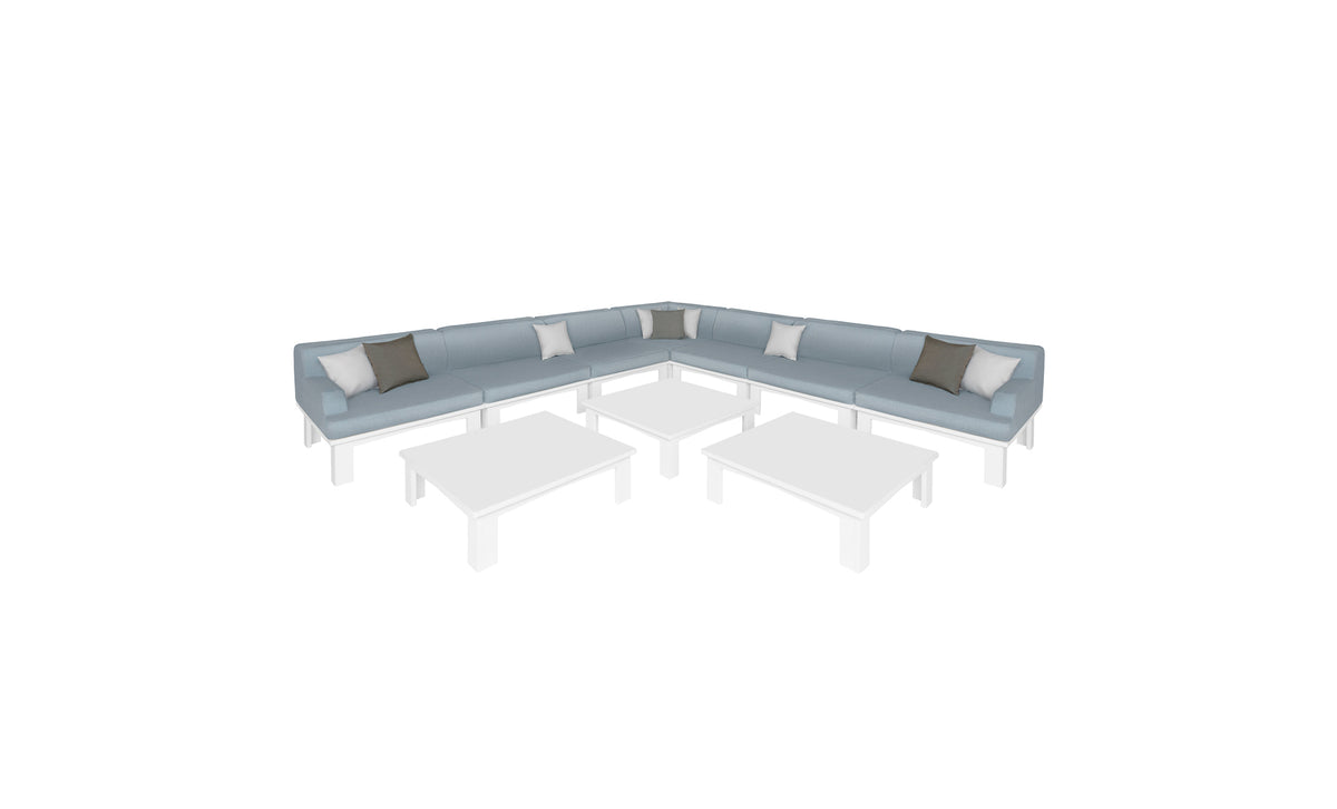 Ledge Lounger Mainstay Sectional corner piece — ten-piece L-shape layout