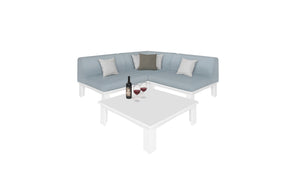 Ledge Lounger Mainstay Sectional corner piece — four-piece diamond layout