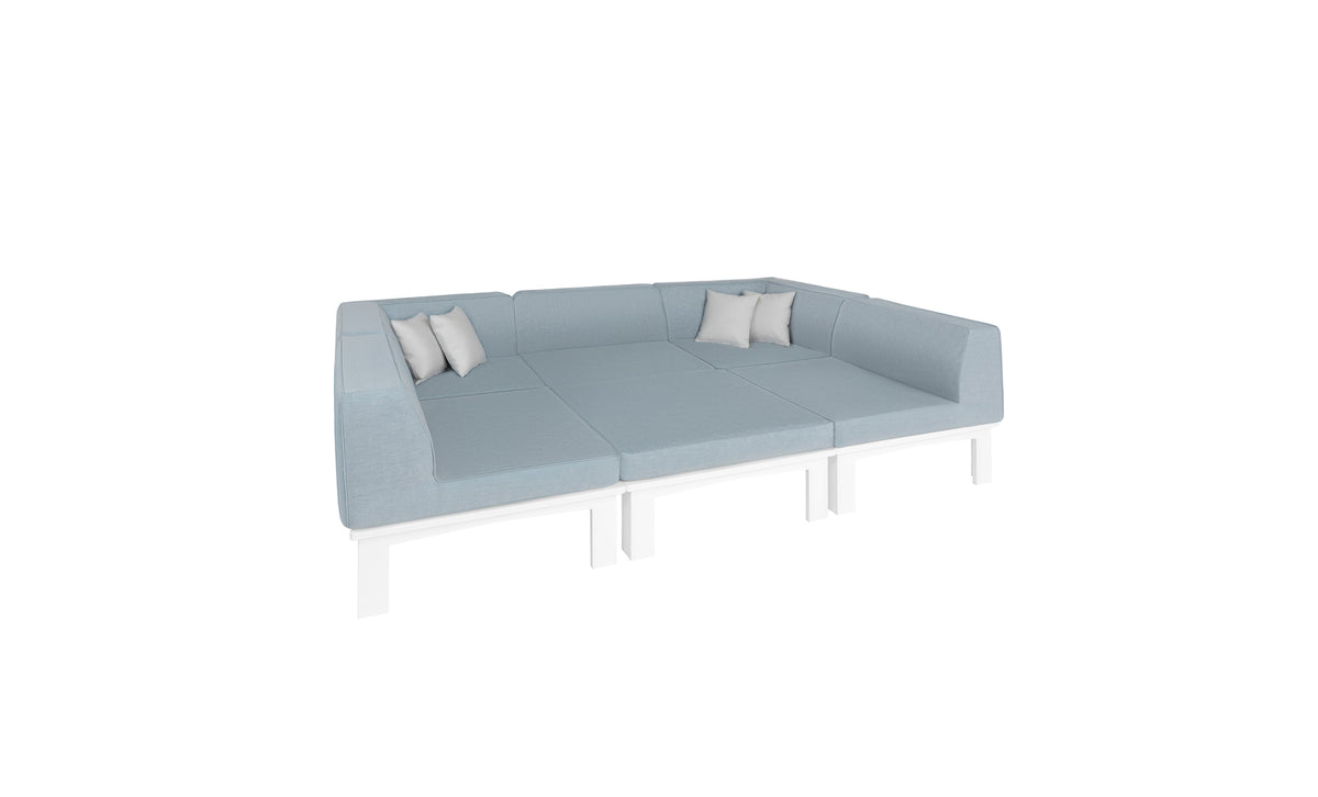 Ledge Lounger Mainstay Sectional middle piece — six-piece U-shape layout