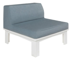 Ledge Lounger Mainstay Sectional middle piece — white outdoor sectional middle piece, angled view