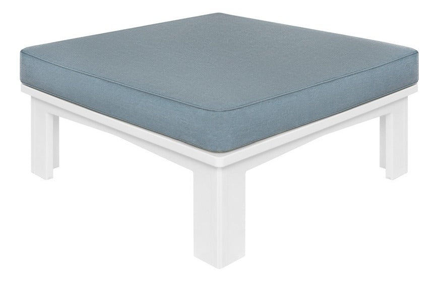 Ledge Lounger Mainstay Sectional sectional ottoman — white outdoor sectional ottoman, angled view