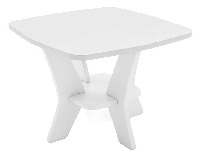 Ledge Lounger Mainstay side table — white outdoor resin side table, square