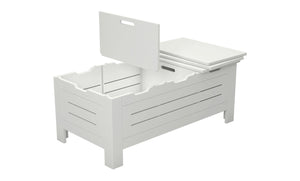 Ledge Lounger Mainstay storage coffee table — lid open, storage compartment