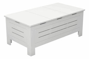 Ledge Lounger Mainstay storage coffee table — white outdoor storage coffee table, closed