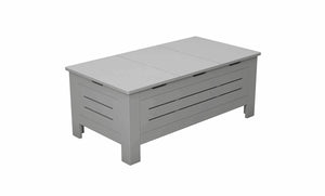 Ledge Lounger Mainstay storage coffee table — gray colourway, closed