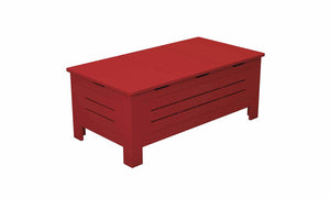 Ledge Lounger Mainstay storage coffee table — red colourway, closed