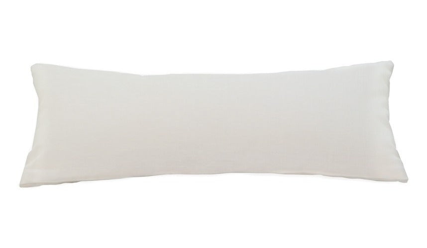 Ledge Lounger outdoor bolster pillow — rectangular bolster on outdoor seating