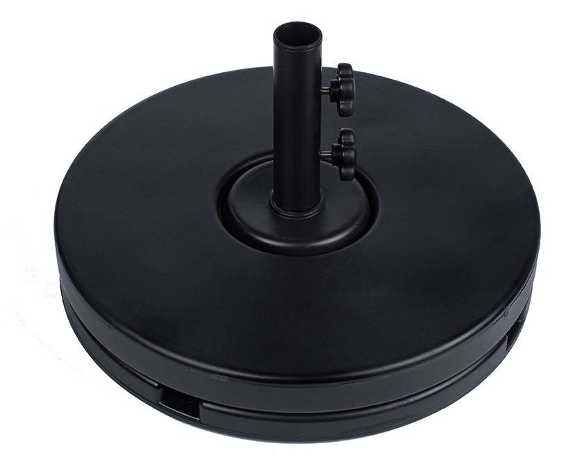 Ledge Lounger resin coated concrete umbrella base — shown upright on a plain backdrop