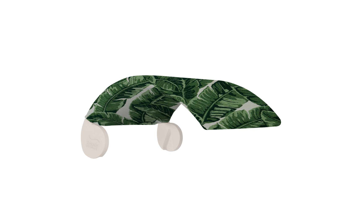 Ledge Lounger Signature Chair Shade in-pool chair shade — bold jungle canopy on a cloud frame