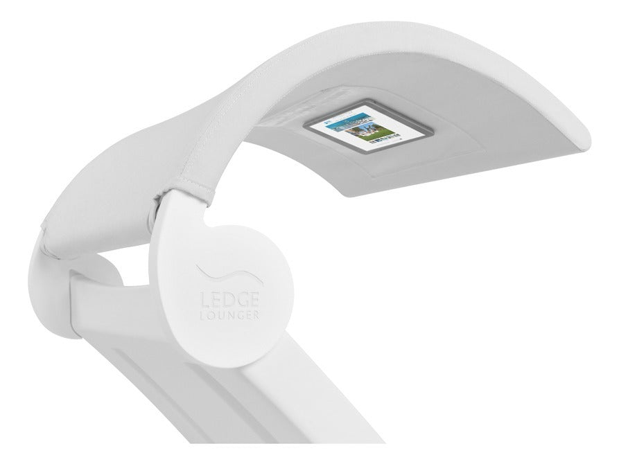 Ledge Lounger Signature Chaise Shade in-pool chaise shade — white frame, main product view