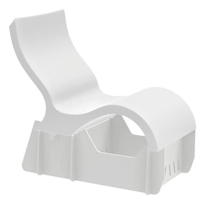 Ledge Lounger Signature Lowback Chair Riser lowback chair riser — white frame, main product view