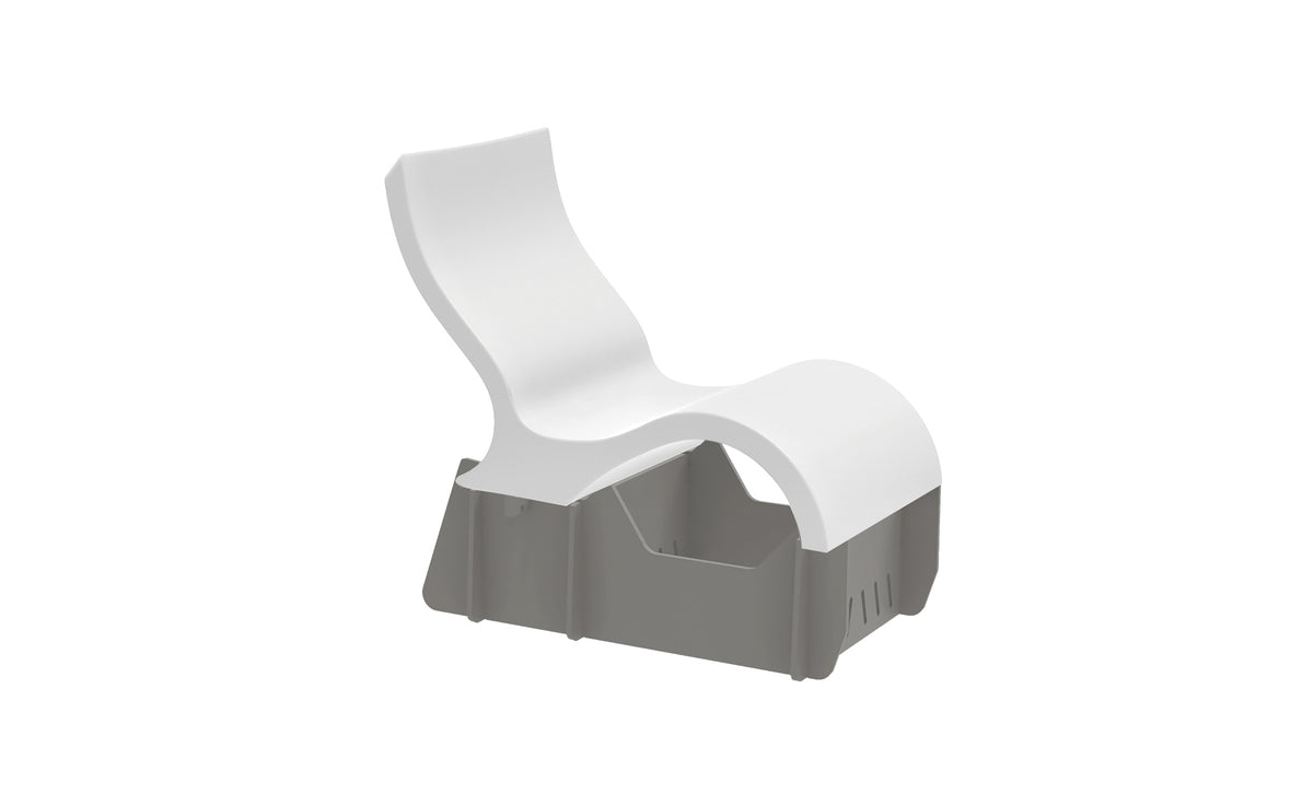 Ledge Lounger Signature Lowback Chair Riser lowback chair riser — gray frame
