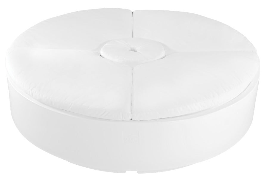 Ledge Lounger Signature Round Sunbed in-pool round sunbed — white, main product view