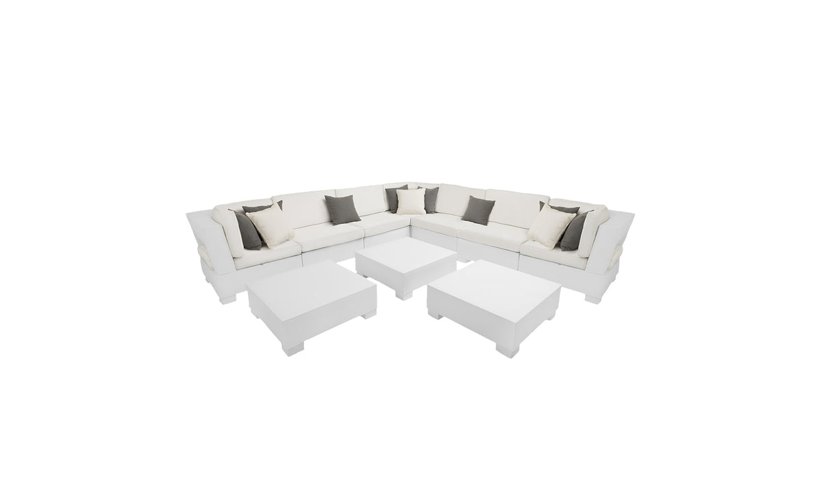 Ledge Lounger Signature Sectional Middle in-pool sectional middle seat — ten piece L shape layout