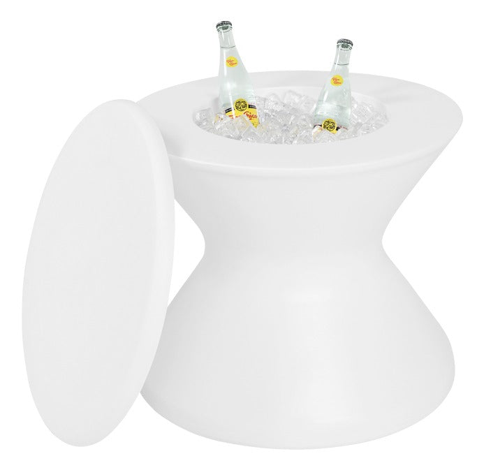Ledge Lounger Signature Tall Ice Bin Side Table in-pool ice bin side table — white, main product view
