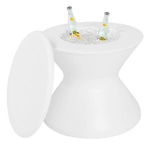 Ledge Lounger Signature Tall Ice Bin Side Table in-pool ice bin side table — white, main product view