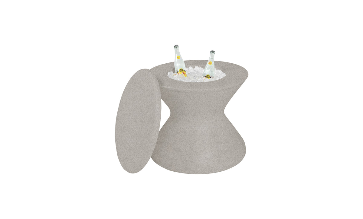 Ledge Lounger Signature Tall Ice Bin Side Table in-pool ice bin side table — sandstone resin colour