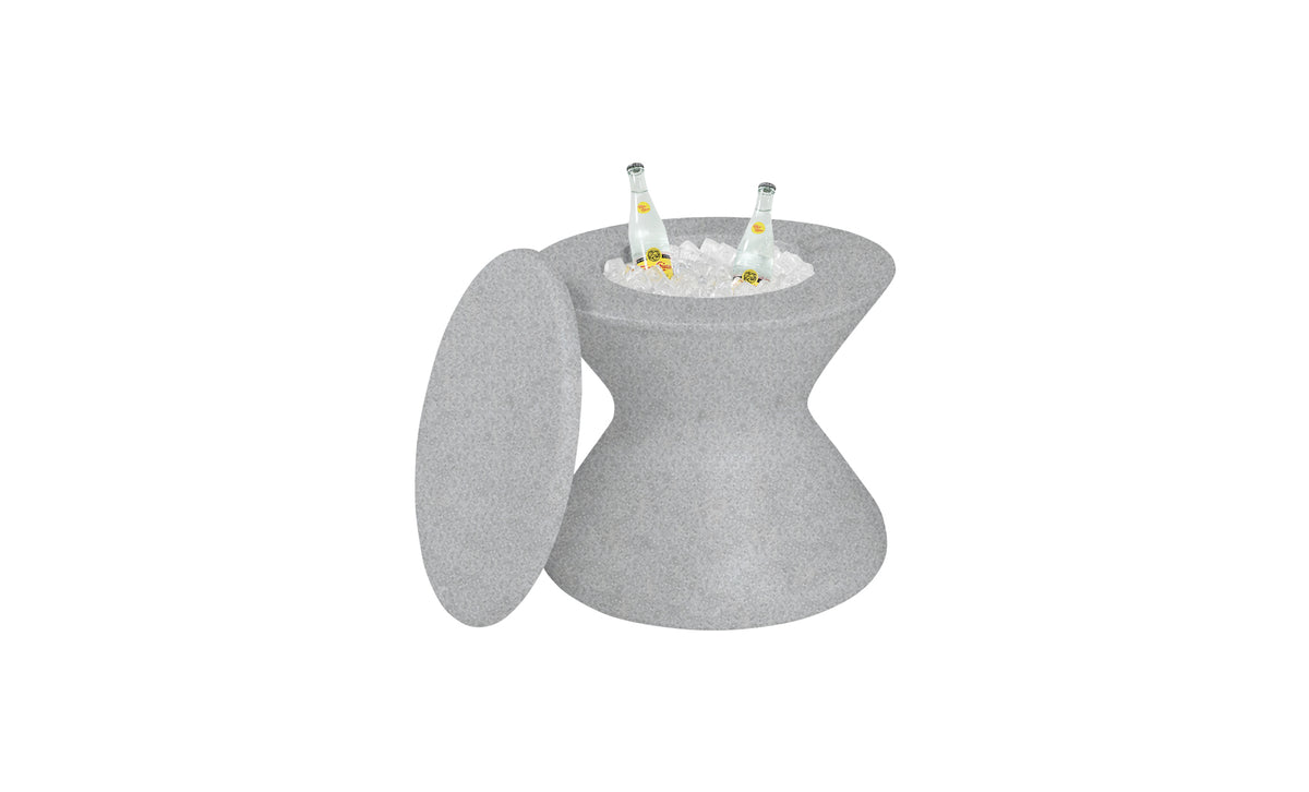Ledge Lounger Signature Tall Ice Bin Side Table in-pool ice bin side table — granite gray resin colour