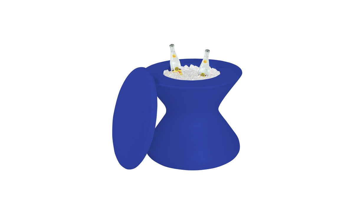 Ledge Lounger Signature Tall Ice Bin Side Table in-pool ice bin side table — dark blue resin colour