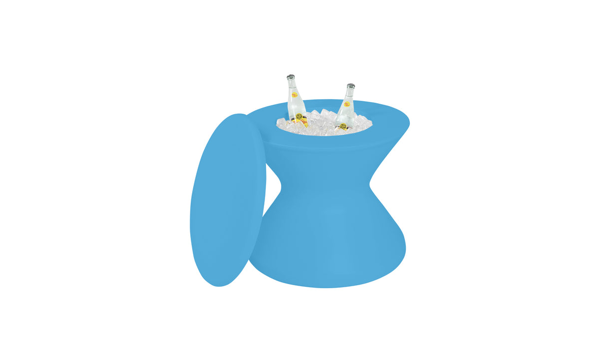 Ledge Lounger Signature Tall Ice Bin Side Table in-pool ice bin side table — light blue resin colour