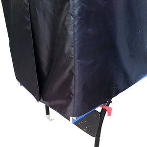 Hathaway Table Tennis Table Cover - corner seam and hem of the cover over the folded table frame