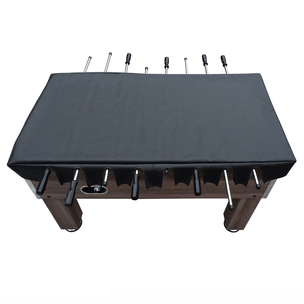 Hathaway 54-in Foosball Table Cover - cover seen from above with the rods protruding