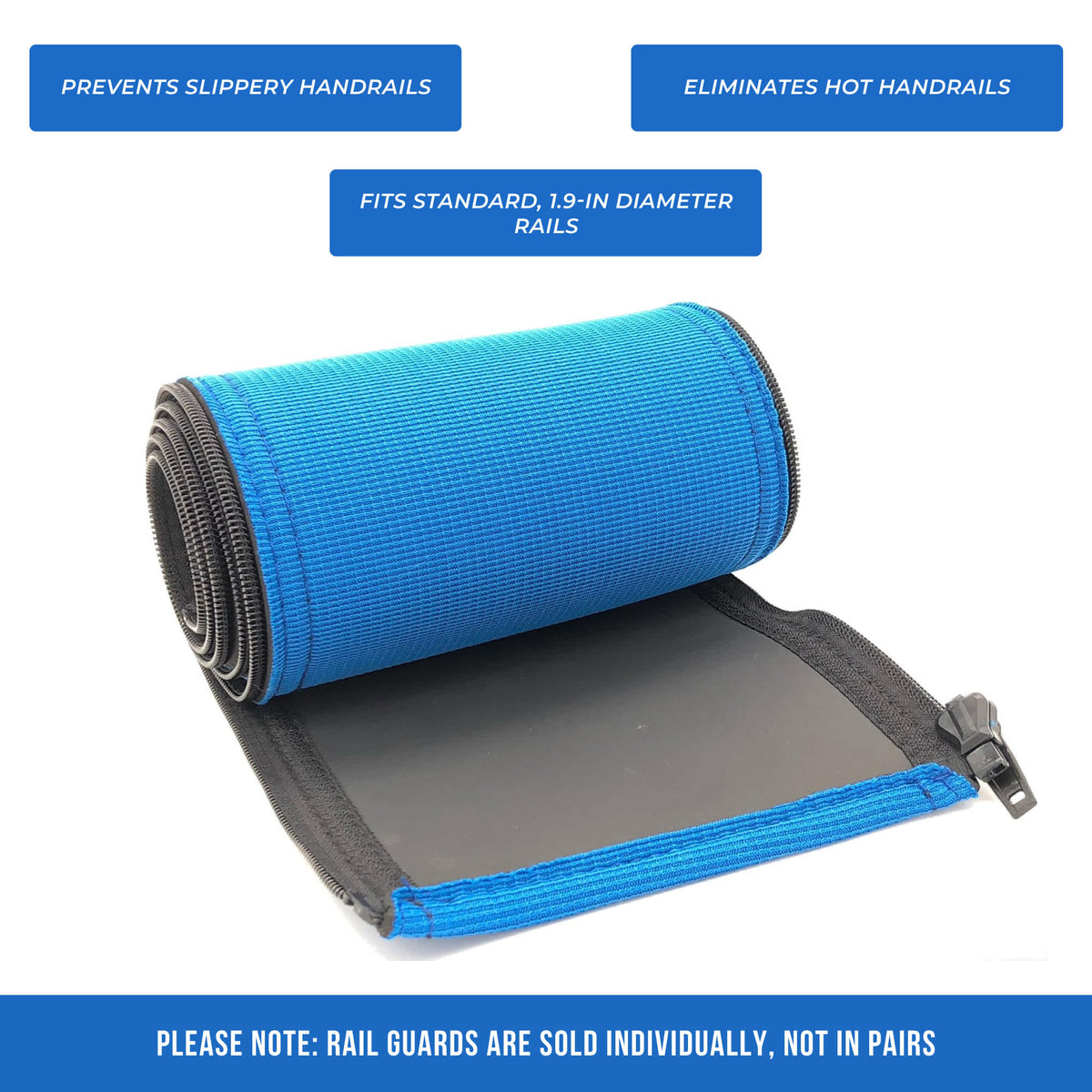 Blue Wave Rail Cover for Pool Handrails - fits standard 1.9-in rails; sold individually, not in pairs
