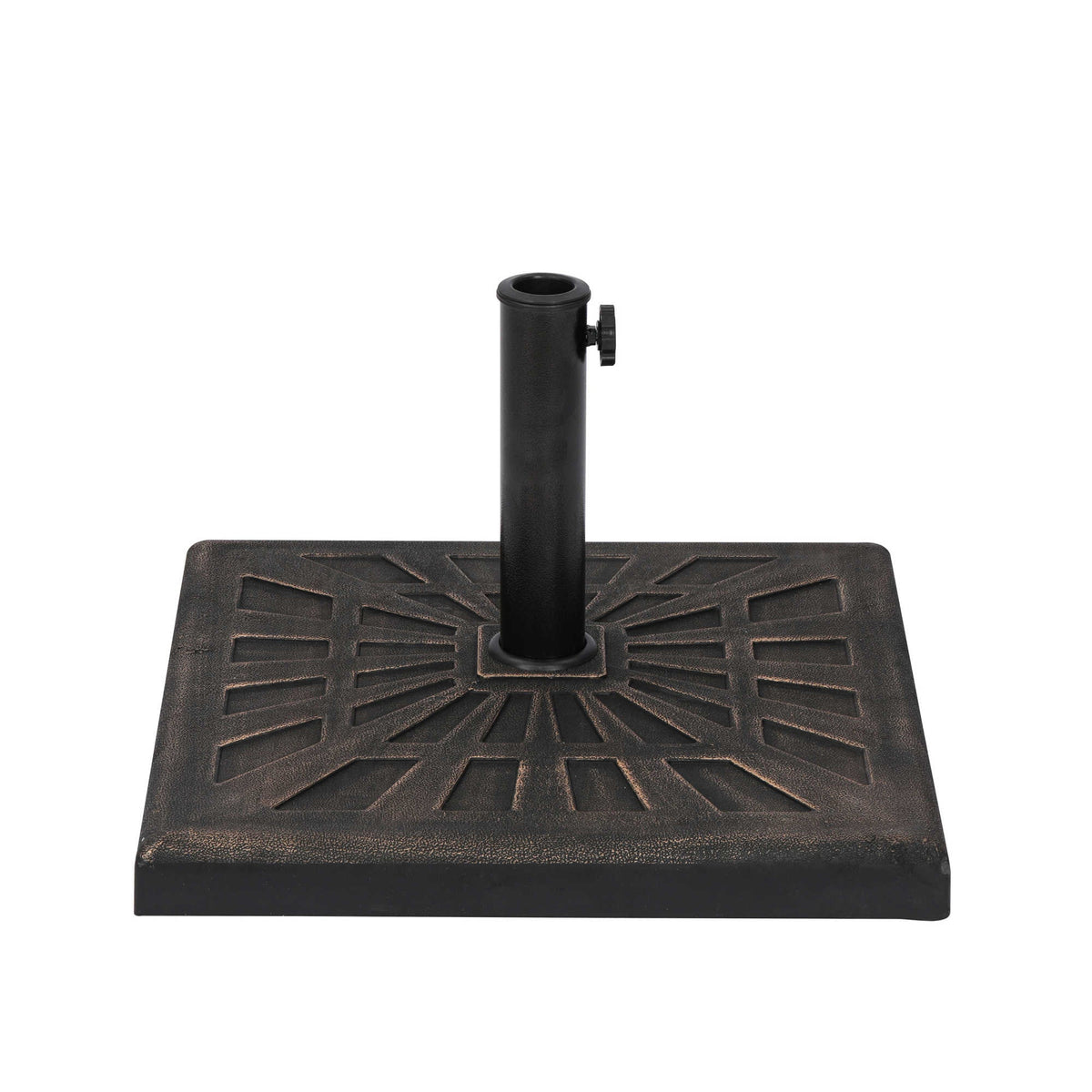 Island Umbrella 42-lb All-Weather Outdoor Square Resin Umbrella Base - Bronze Patio Furniture &amp; Umbrella
