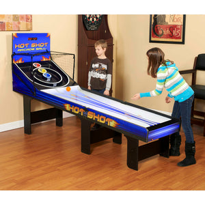 Hathaway Hot Shot Arcade Ball Table - children rolling balls up the lane in a games room