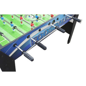 Hathaway Allure Foosball Table - side cabinet close-up with octagonal handles and rod bearings