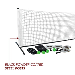 Hathaway Deluxe Pickleball Set - net frame built from black powder-coated steel posts