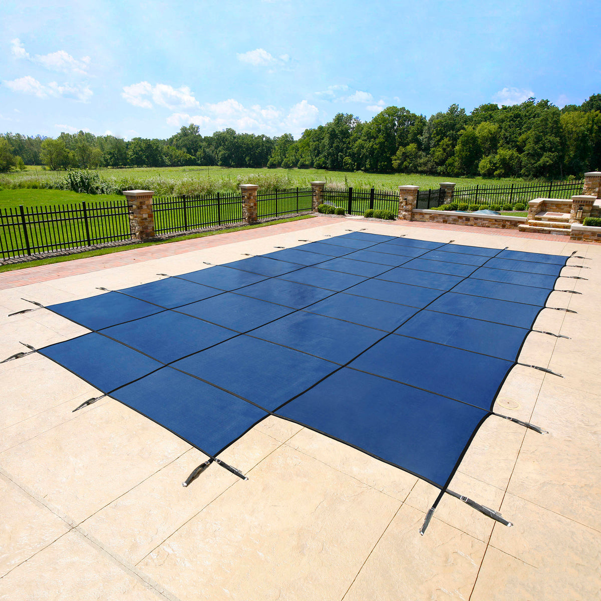 Arctic Armor 18-Year Mesh In-Ground Pool Safety Cover w/ Step Section - Tan Pool Cover